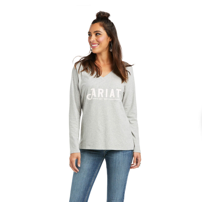 Ariat T-Shirts Damen - Real Logo Grau ( ABPGL-4182 )